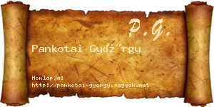 Pankotai György névjegykártya